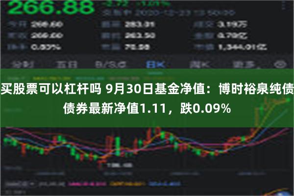 买股票可以杠杆吗 9月30日基金净值：博时裕泉纯债债券最新净值1.11，跌0.09%